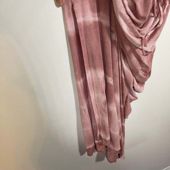 Urban X Pink Tie-Dye Stretch Crew-Neck Cross Back Casual Maxi Dress Size Med - Picture 5 of 5